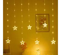 1 pièce Guirlande lumineuse de 2 mètres avec 82 LED en forme d'étoile pour décoration de la maison. Alimentée par batterie, convient pour la décoration intérieure des murs, fenêtres, couloirs, cours e