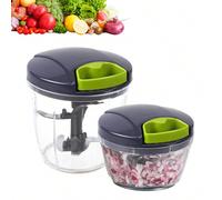 1 pièce Hachoir à légumes de cuisine, robot culinaire multifonctions manuel, hachoir à ail portable à tirer, coupe-oignon pour légumes, gingembre, fruits, noix, herbes, etc. (disponible en 2 tailles :