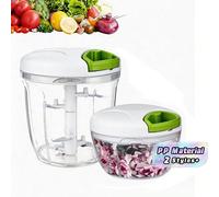 1 pièce Hachoir de cuisine multifonctionnel, hachoir manuel de traitement des aliments, hachoir à ail, oignon et légumes, portable avec cordon de traction, pour légumes, gingembre, fruits, noix, herbe