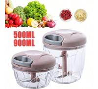 1 pièce Hachoir manuel de traitement des aliments, hachoir à ail et oignon portable à traction manuelle, broyeur à ail, hachoir à oignon, coupe-oignon, hachoir à ail, hachoir à viande manuel, écraseur