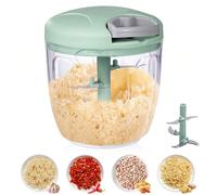 1 pièce Hachoir manuel portable, Hachoir à légumes, Hachoir à ail, gingembre et oignon, Convient pour les légumes, les fruits, les noix, les herbes (1 vert) Taille Unique,500 ml/vertABS