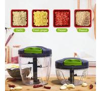 1 pièce Hachoir multifonction de cuisine, robot culinaire manuel, hachoir à ail et oignon portable avec récipient, convient pour les légumes, le gingembre, les fruits, les noix, les herbes, un tranche