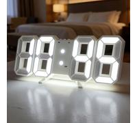 1 pièce Horloge 3D premium, Réveil numérique LED de chambre avec affichage de la date et de la température, affichage 24 heures, veilleuse LED 3D, design minimaliste moderne et clair, convient pour la