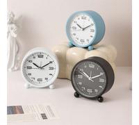 1 pièce Horloge de table analogique vintage simulée/4 pouces super silencieuse sans tic-tac/avec veilleuse/alimentée par 1 pile AA/horloge de bureau en métal/design minimaliste/style rétro/décoration
