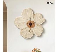 1 pièce Horloge murale florale décorative moderne et créative, à plat et en 2D. Mouvement à quartz super silencieux, sans tic-tac. Horloge murale décorative silencieuse, convient pour le salon, la cha