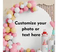 1 pièce Housse d'arche élastique personnalisée (hors support) | Housse de fond ronde personnalisée | Convient pour les fêtes d'anniversaire, les fêtes à thème, les mariages, etc. | Plusieurs tailles d