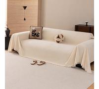 1 pièce Housse de canapé en chenille rayée de couleur unie, style minimaliste classique, résistante aux rayures et à l'usure, adaptée aux animaux de compagnie, protection de canapé toutes saisons, con