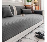1 pièce Housse de canapé en couleur unie ultrasonique, coussin de canapé matelassé à design jacquard rayé 3D, chaud et doux, résistant aux animaux de compagnie, à la saleté et aux rayures, convient po