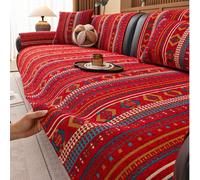 1 pièce Housse de canapé style bohème en chenille, design épais haute densité pour toutes les saisons, protecteur de canapé anti-dérapant anti-rayures, convient aux animaux de compagnie, antidérapant 