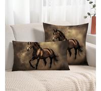 1 pièce Housse de coussin à motif cheval, tissu moderne en flanelle imprimé. Taie d'oreiller décorative pour le canapé, le salon et la décoration de la maison, sans rembourrage 45x45cm,30*50CM,50*50 c