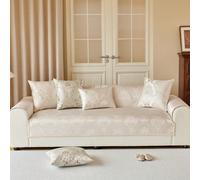 1 pièce Housse de coussin de canapé en velours néerlandais avec feuille d'or, protecteur de canapé de luxe et mode, convient pour le salon, la chambre à coucher et le bureau, utilisable en toutes sais