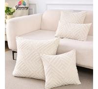 1 pièce Housse de coussin décoratif en velours rose géométrique (insert de coussin non inclus), style moderne, convient pour la maison, le canapé, la décoration du salon, design minimaliste haut de ga