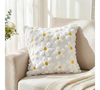 1 pièce Housse de coussin décorative rose marguerite, style campagnard floral en forme de cœur, doux et moelleux en jacquard. Housse de coussin pour la maison, le canapé, printemps/été 12*20 pouces (3