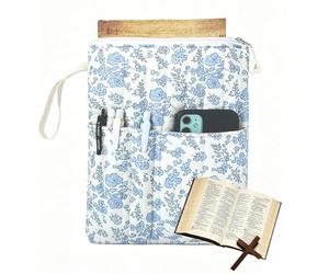 1 pièce Housse de livre matelassée florale avec fermeture éclair, sac de rangement de livre avec poignée de transport 28 cm x 22 cm, étui de livre rembourré et protecteur pour les amateurs de livres T