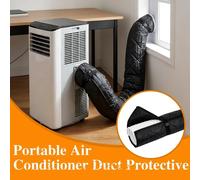 1 pièce Housse de protection universelle pour tuyau de climatiseur portable, manchon isolant pour tuyau de climatisation, installation facile, protection du tuyau d'évacuation Black Zipper