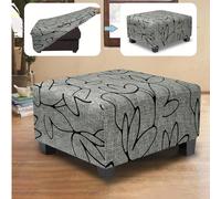 1 pièce Housse de repose-pied rectangulaire extensible imprimée, s'adapte aux repose-pieds/ottomanes, avec fond antidérapant élastique Taille UniquePlantesMicrofibre