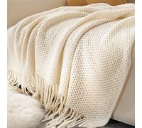 1 pièce Jeté Tricoté Couverture Avec À Franges À Franges Pour Canapé , Lit , Canapé Et Chaise Taille UniqueGéométriqueTissu tricoté