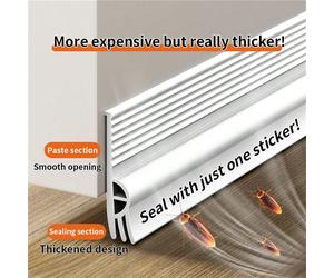 1 pièce Joint de bas de porte à trois couches, autocollant, bande d'étanchéité à la poussière et au bruit pour porte en verre. Bande d'étanchéité anti-vent pour fenêtre. Autocollants, décalcomanies mu
