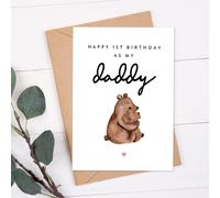 1 pièce Joyeux 1er anniversaire en tant que mon papa, carte d'anniversaire thème forêt, pour papa, carte d'anniversaire 1er anniversaire pour papa, carte d'anniversaire mignonne, pour papa 1 pièceAnim