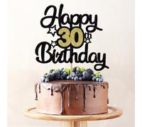 1 pièce Joyeux 30e anniversaire Toppers en papier à gâteau, fournitures de célébration pour la décoration de fête d'anniversaire de 30 ans, Noël Taille Unique,10 pièces,ensemble de 7 piècesPapetier