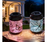1 pièce Lampe de jardin solaire, Lampe de paysage, Lanterne de cheval, Lampe portative de libellule, Projecteur extérieur de pelouse, Lanterne, Lampe LED Papillon,LibelluleABS