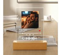 1 pièce Lampe de nuit personnalisée avec collage photo de couple, veilleuse acrylique personnalisée avec photo et texte, lampe photo personnalisée, lampe LED avec collage photo personnalisé, cadre pho