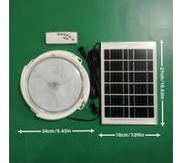 1 pièce Lampe de patio solaire sans fil, matériau ABS avec batterie 18650 haute capacité intégrée, télécommande LED avec minuterie, rechargeable solaire, luminaire de plafond intérieur/extérieur pour