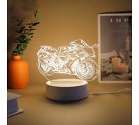 1 pièce Lampe décorative en forme de moto à lumière chaude 3D, éclairage de chevet, excellent cadeau pour le petit ami et l'anniversaire Taille UniquePMMA