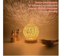 1 pièce Lampe LED de 5,9 pouces moderne multi-pièces minimaliste, créative boule en rotin aérée. Cadeau de festival magique de la forêt de célébrités avec fonction de mémoire. Lampe de bureau, décorat