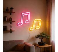 1 pièce Lampe murale décorative à note de musique LED, petite veilleuse pour chambre de fille, salle de jeux, lampe d'ambiance, alimentée par batterie ou USB, lumière de fée romantique, décoration de 