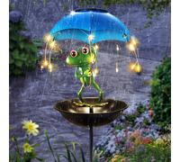 1 pièce Lampe solaire en forme de grenouille pour pelouse, mangeoire à colibri d'extérieur, éclairage de décoration de jardin avec guirlande de LED, surface en métal poli, convient pour allée de jardi