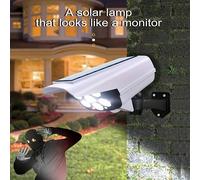 1 pièce Lampe solaire extérieure avec capteur, 2000 lumens, 77 ampoules LED, avec télécommande ; Caméra de surveillance factice sans fil, convient pour le porche d'hôtel, le jardin, la terrasse, l'all
