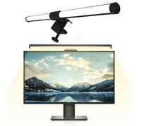 1 pièce Lampe suspendue pour écran de moniteur, lampe de bureau et d'étude, veilleuse, éclairage de jeu, éclairage de clavier, 3 couleurs et températures réglables, angle multiple réglable, alimentati