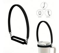 1 pièce Lanière de bouteille d'eau douce et durable - Poignée de bouteille en silicone - S'adapte à la plupart des bouteilles d'eau de 8 à 40 oz - Livré avec des accessoires de tasse noir,rose,gris,Bl