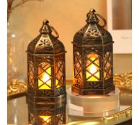 1 pièce Lanterne décorative vintage à main avec pile, lampe de décoration intérieure, décoration de table, décoration de chambre, veilleuse murale, convient pour la décoration de mariage, de fête, de