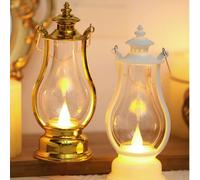 1 pièce Lanterne décorative vintage en forme de goutte d'eau, lampe de décoration intérieure pour mariage et fête, décoration de table, veilleuse à piles LED effet flamme de bougie, sans fumée, sans f