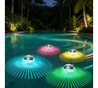 1 pièce Lanterne flottante à énergie solaire, lampe boule de cristal colorée pour piscine, étang, lampe suspendue, décoration de jardin pour fête en plein air Polychlorures de vinyle