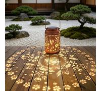 1 pièce Lanterne solaire étanche pour l'extérieur en forme de colibri et de fleur, Lanterne solaire en fer en forme de colibri, Décoration de jardin/terrasse/balcon, Lampe suspendue, Cadeau pour les a