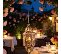 1 pièce Lanterne solaire LED vintage, lumière de jardin suspendue étanche pour l'extérieur, lumière de décoration pour porche, balcon, jardin, patio, lumière suspendue pour paysage extérieur, luminair