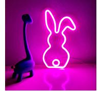 1 pièce Lapin de Pâques Néon, Lumière Néon de Lapin Multicolore LED, Lampe de Décoration Murale pour Maison/Chambre à Coucher Alimentée par USB ou Batterie, Convient pour Décoration de Fête, Décoratio