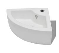 （1 pièce） Lavabo avec trou de trop-plein 45 x 32 x 12,5 cm Blanc,7.7 kg - Lavabos hfw145262