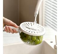 1 pièce Lave-fruits et légumes multifonction avec poignée, passoire à rinçage rapide, panier de lavage de cuisine à poignée pliable, convient pour les raisins, les baies, les ingrédients de salade, le
