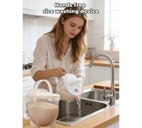 1 pièce Lave-riz multifonction, convient pour 1-2 portions, lave le riz, les fruits et les légumes sans contact avec l'eau, passoire et tamis transparents en PP amovibles, outil de cuisine durable et