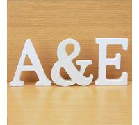 1 pièce Lettre décorative en bois blanc, vous pouvez assembler diverses décorations de lettres anglaises pour les fêtes à tout moment, créant des décorations de cadeaux de fête faites main créatives e