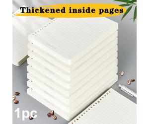 1 pièce, Ligné horizontalement/Ligné en grille, 200 pages, Recharge de papier à feuilles détachables portables, Convient pour classeur à feuilles, Insert de cahier, Utilisation de journal, Convient po