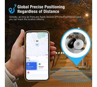 1 pièce Localisateur de positionnement mondial, version Apple, Traceur GPS pour voiture, Collier GPS pour animaux de compagnie, Batterie remplaçable CR2032, Traceur GPS alternatif à l'AirTag Apple, Ai