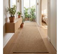 1 pièce Long tapis en jute tressé, tapis de décoration esthétique personnalisé, long tapis de couloir et d'entrée, tapis d'ambiance de style Ins, accent en bois moderne minimaliste, petit tapis, paill
