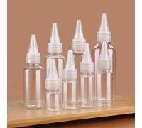 1 pièce Lot de 10 flacons compte-gouttes en plastique transparent avec bec verseur pointu pour distribuer les liquides. Décoration pour le salon, la maison, la chambre à coucher, la salle de bain. Acc