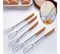 1 pièce/Lot de 3 pièces Fouet à œuf manche en bois, Mini fouet à lait en acier inoxydable, pour mélanger, fouetter ou remuer, 20 cm 1 pièce,3 piècesAcier inoxydable