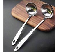 1 pièce Louche à soupe en acier inoxydable avec long manche et passoire grillagée, avec trous de filtrage, parfait pour servir la soupe, le jus, le pot-au-feu et pour la cuisine, les cadeaux de Noël, 